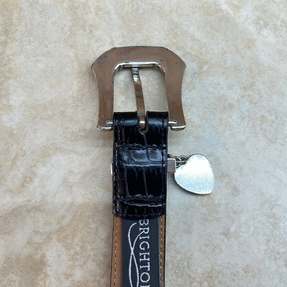 Brighton Women Animal Embossed Leather Belt Western Silver Buckle Black Size M/L - Picture 7 of 16